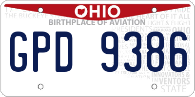 OH license plate GPD9386