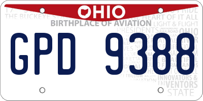 OH license plate GPD9388