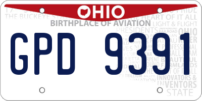 OH license plate GPD9391