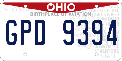 OH license plate GPD9394
