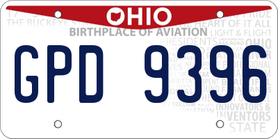 OH license plate GPD9396