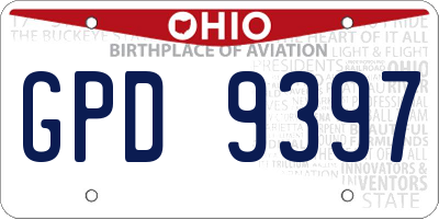OH license plate GPD9397