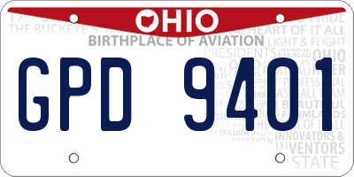 OH license plate GPD9401