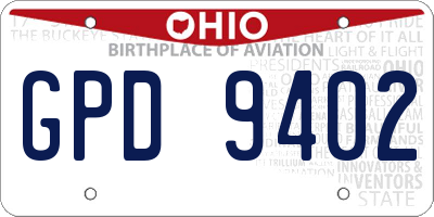 OH license plate GPD9402