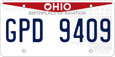 OH license plate GPD9409