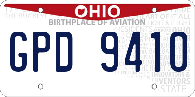 OH license plate GPD9410