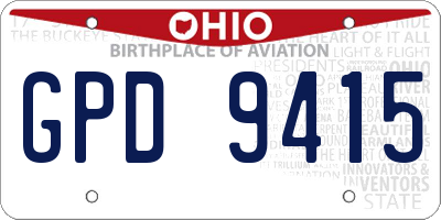 OH license plate GPD9415