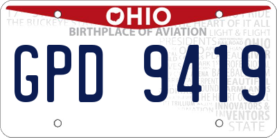 OH license plate GPD9419