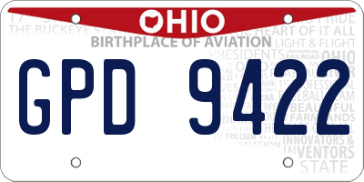 OH license plate GPD9422