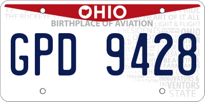 OH license plate GPD9428