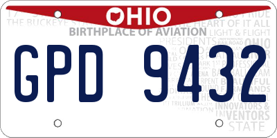 OH license plate GPD9432