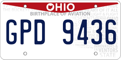 OH license plate GPD9436
