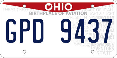 OH license plate GPD9437