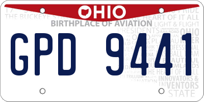 OH license plate GPD9441