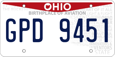 OH license plate GPD9451