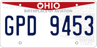 OH license plate GPD9453