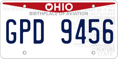 OH license plate GPD9456