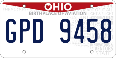 OH license plate GPD9458