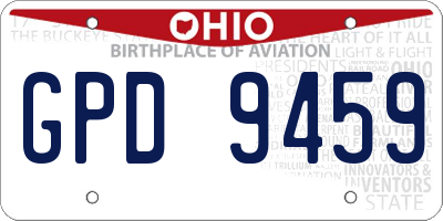 OH license plate GPD9459