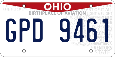 OH license plate GPD9461