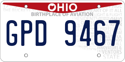 OH license plate GPD9467