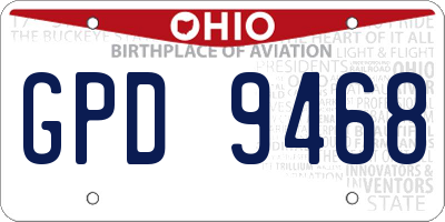 OH license plate GPD9468