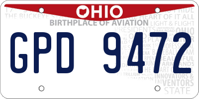OH license plate GPD9472
