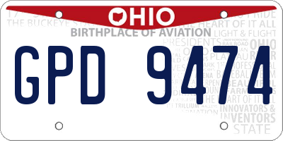 OH license plate GPD9474