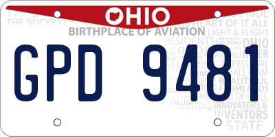 OH license plate GPD9481