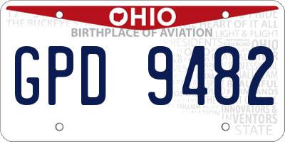 OH license plate GPD9482