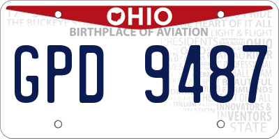 OH license plate GPD9487