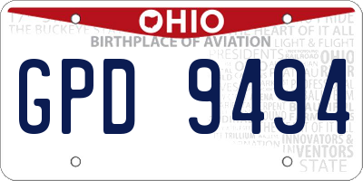 OH license plate GPD9494