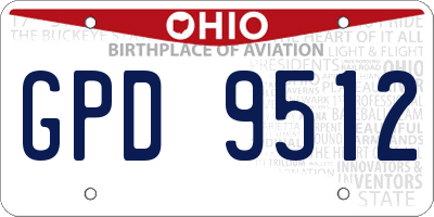 OH license plate GPD9512