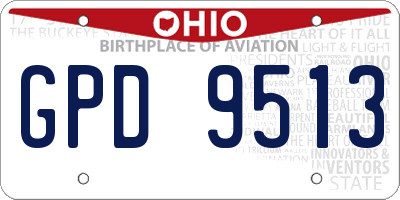 OH license plate GPD9513