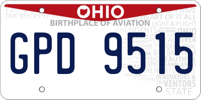 OH license plate GPD9515