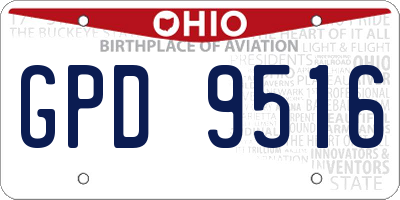 OH license plate GPD9516