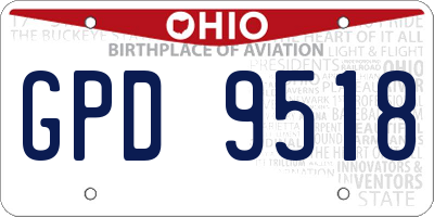 OH license plate GPD9518