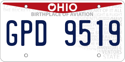 OH license plate GPD9519