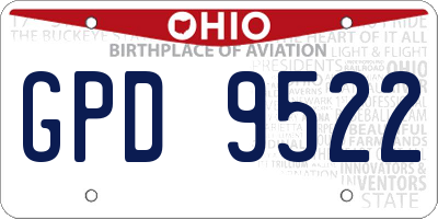 OH license plate GPD9522