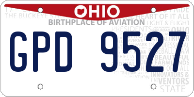 OH license plate GPD9527