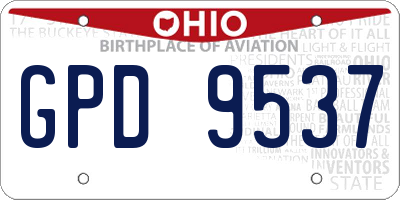OH license plate GPD9537