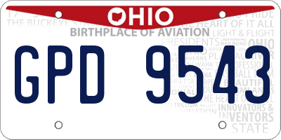OH license plate GPD9543