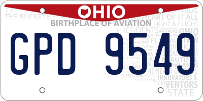 OH license plate GPD9549