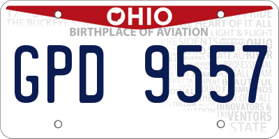 OH license plate GPD9557