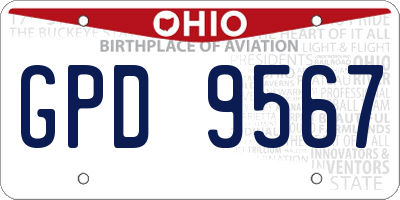 OH license plate GPD9567