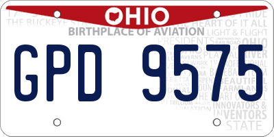 OH license plate GPD9575