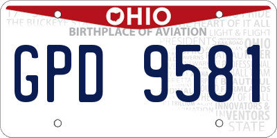 OH license plate GPD9581