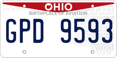 OH license plate GPD9593