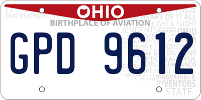 OH license plate GPD9612