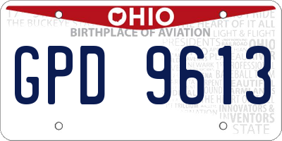 OH license plate GPD9613